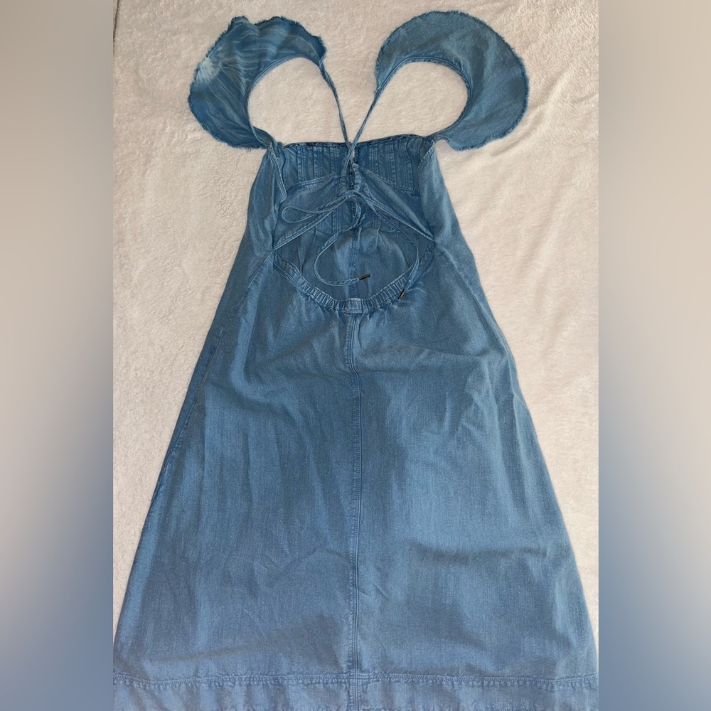 PILCRO Anthropologie Cottagecore Flutter Sleeve Midi Dress Size Large - Picture 2 of 9